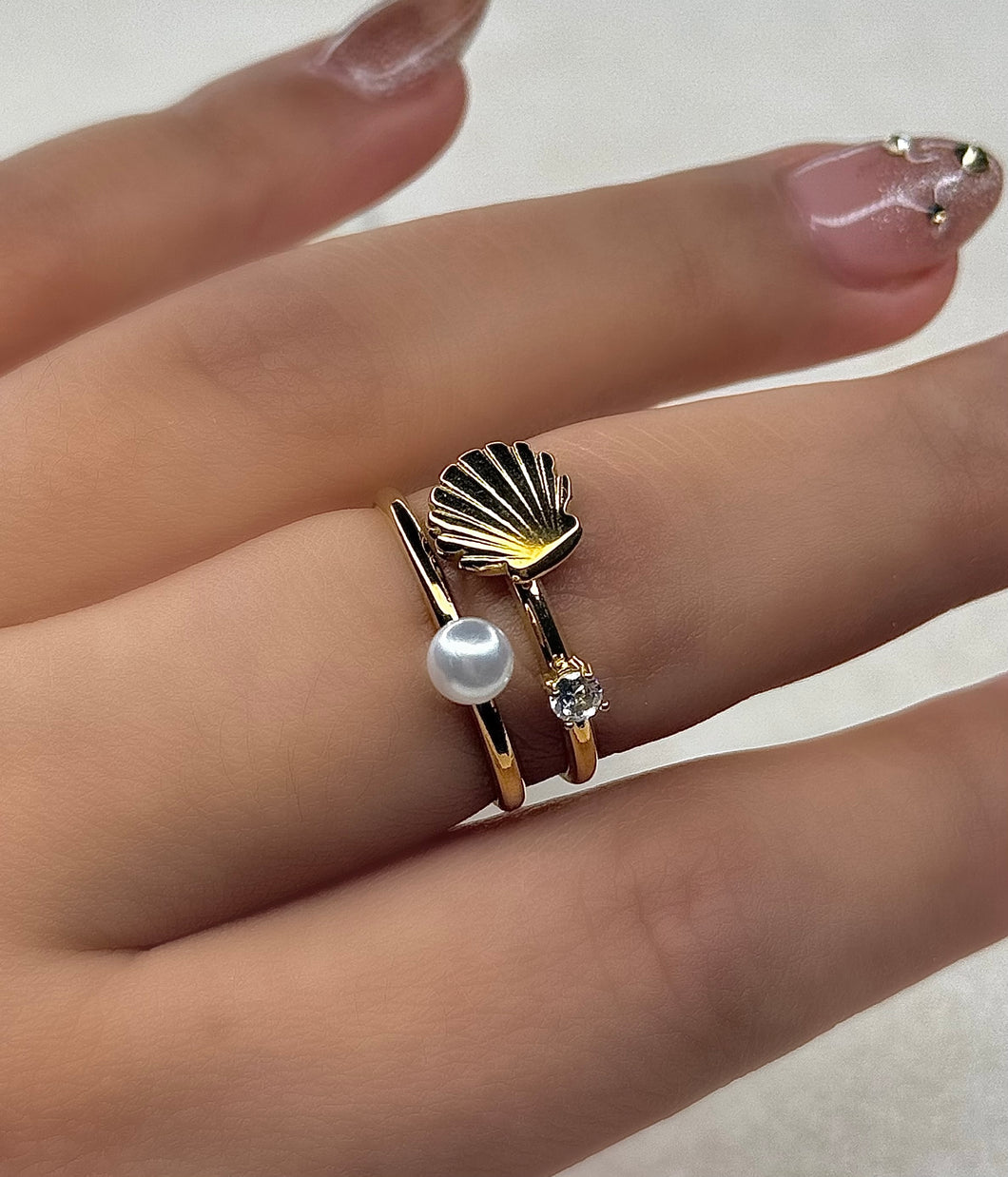Shell & Pearl Ring