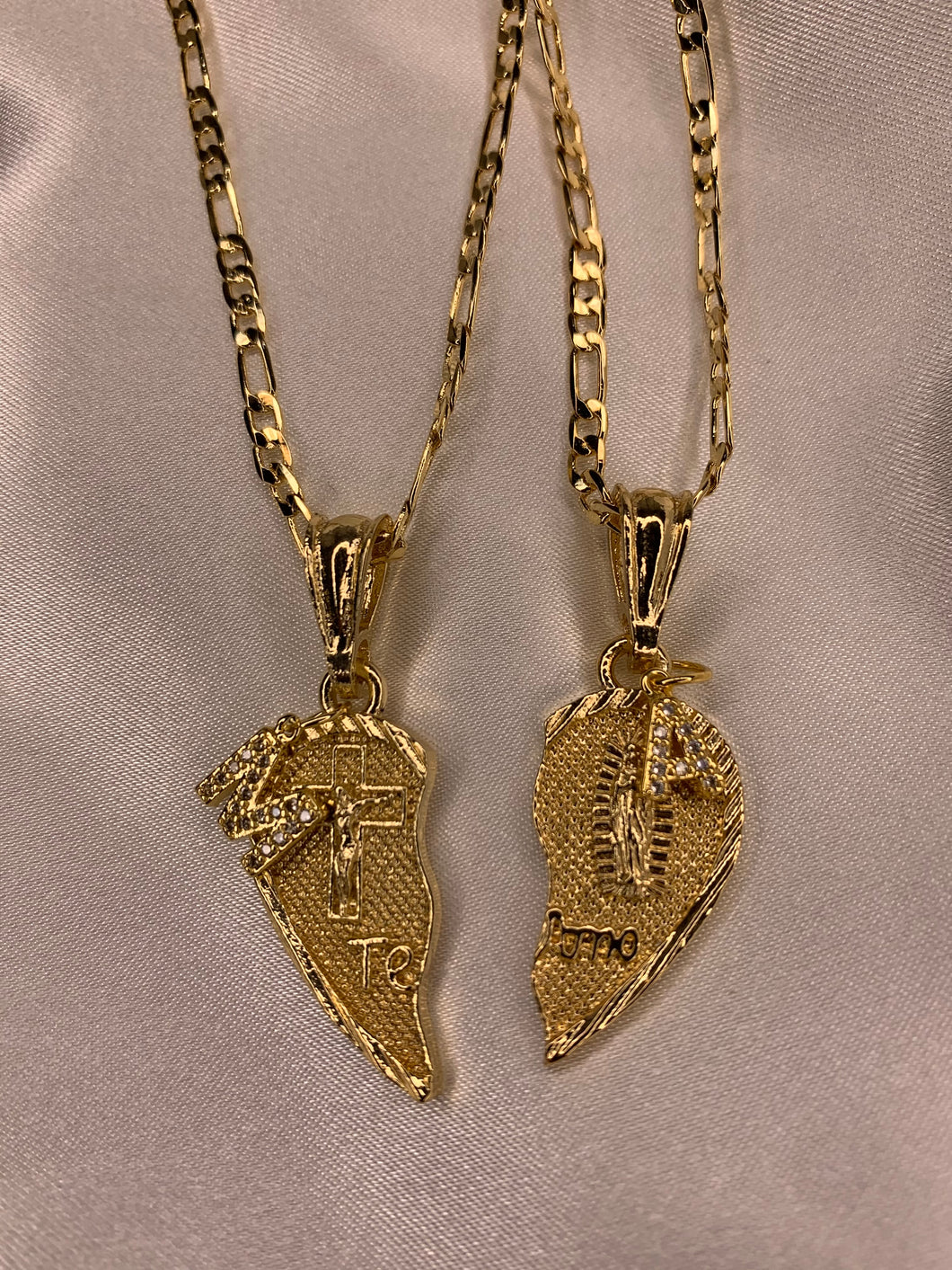 Small Gold Te Amo Heart With Initials
